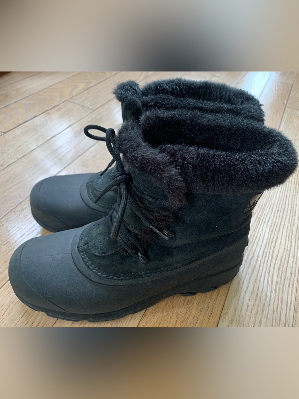 Sorel Black Fur-Lined Lace-Up Winter Boots